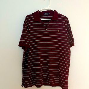 Polo Ralph Rauren Burgundy striped shirt Men’s Large